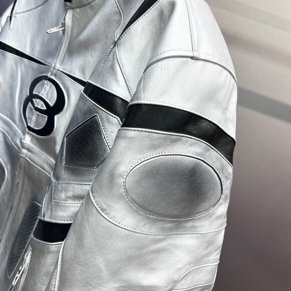 Balenciaga Oversized Leather Bikers Jacket – Silver - Picture 6 of 10